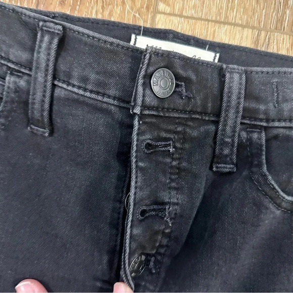 Madewell Women's 10" High-Rise Jeggings Distressed Black Denim Jeans Size 27 GUC - Picture 4 of 9